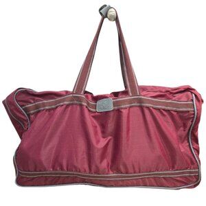 Gloria Vanderbilt Nylon Weekender Large Burgundy Duffle Bag Lightweight Carry-on